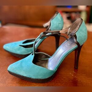 Lauren Ralph Lauren Turquoise and Black Heels
